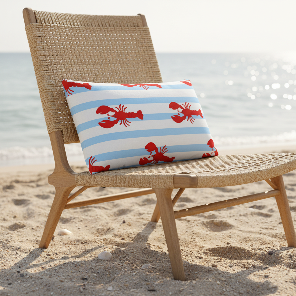 Wendekissen „Lobster Love“ | Deko-Kissen mit Hummer-Motiv