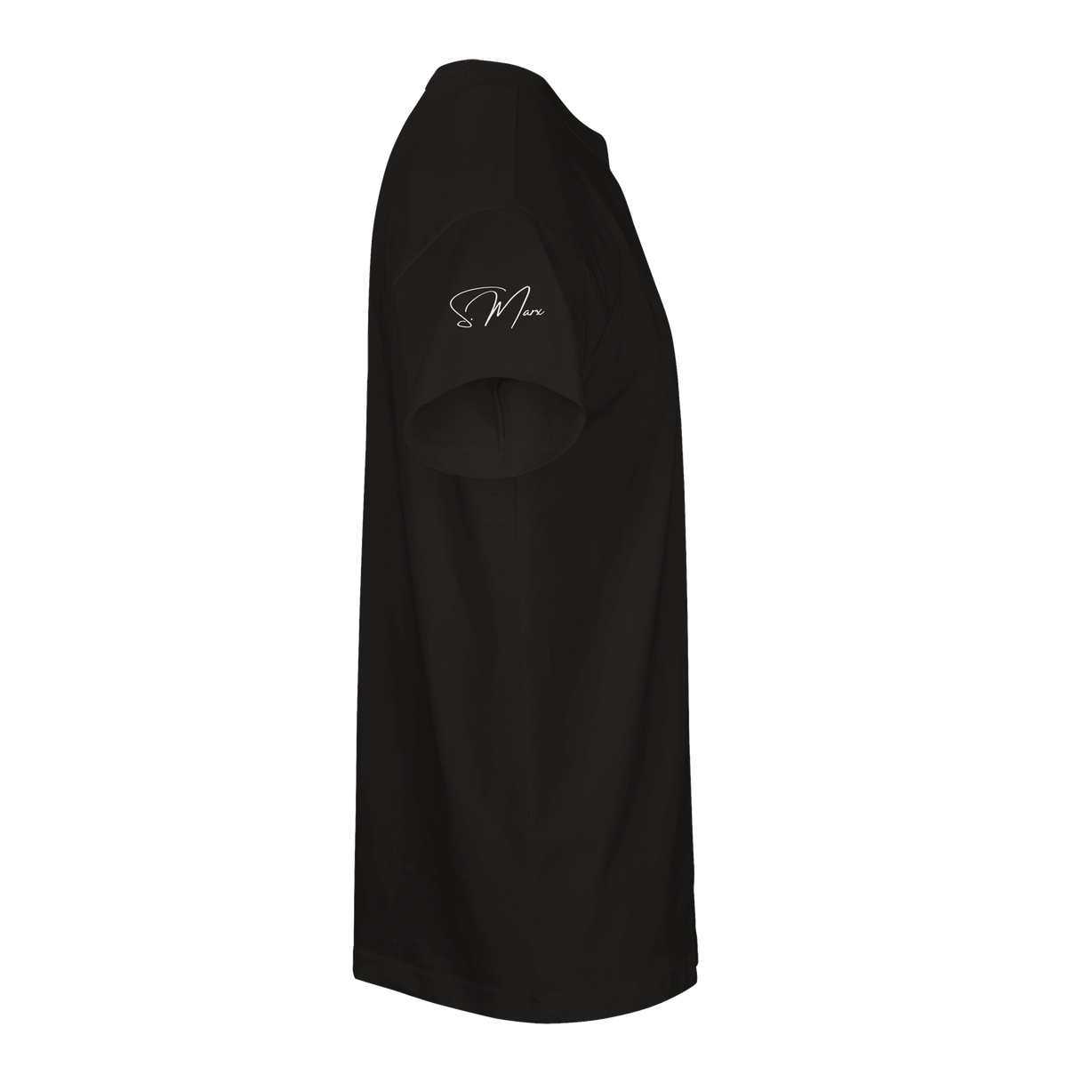 Schwarzes ärmelloses kleid mit weißem mari logo stickerei vorne im oversized streetwear t shirt style für sommer