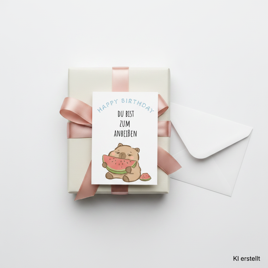 Geschenkkarte "Du bist zum anbeißen", lustige Geschenkkarte zum Geburtstag, Capybara, Geschenkidee