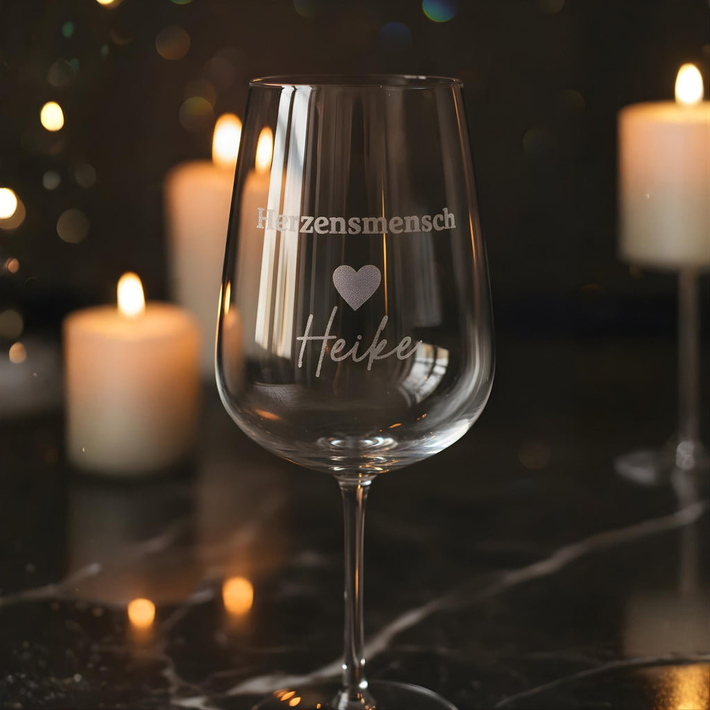 Weinglas „Herzensmensch“ | 430 ml | personalisierbar