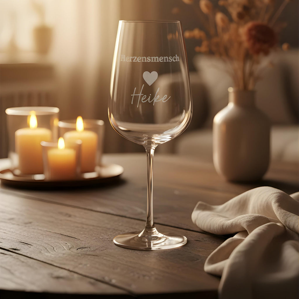 Weinglas „Herzensmensch“ | 430 ml | personalisierbar
