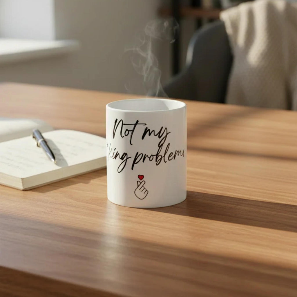 Keramiktasse „not my f*king problem / not my f*cking business“ | 325 ml | Statement-Mug