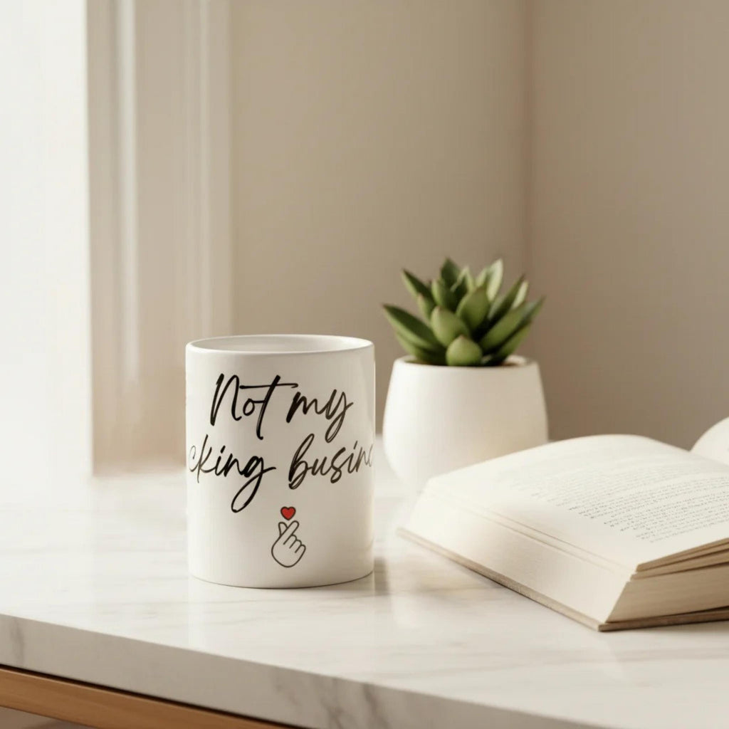Keramiktasse „not my f*king problem / not my f*cking business“ | 325 ml | Statement-Mug