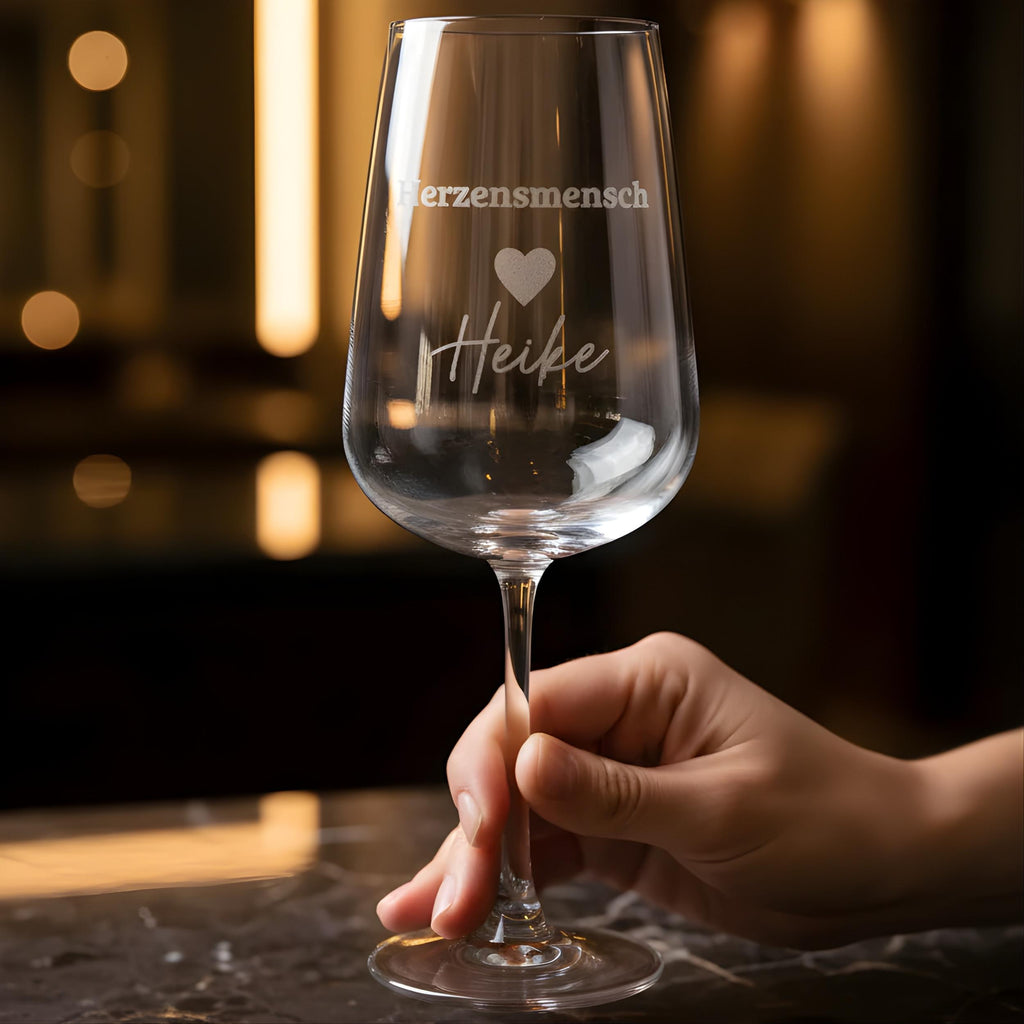 Weinglas „Herzensmensch“ | 430 ml | personalisierbar