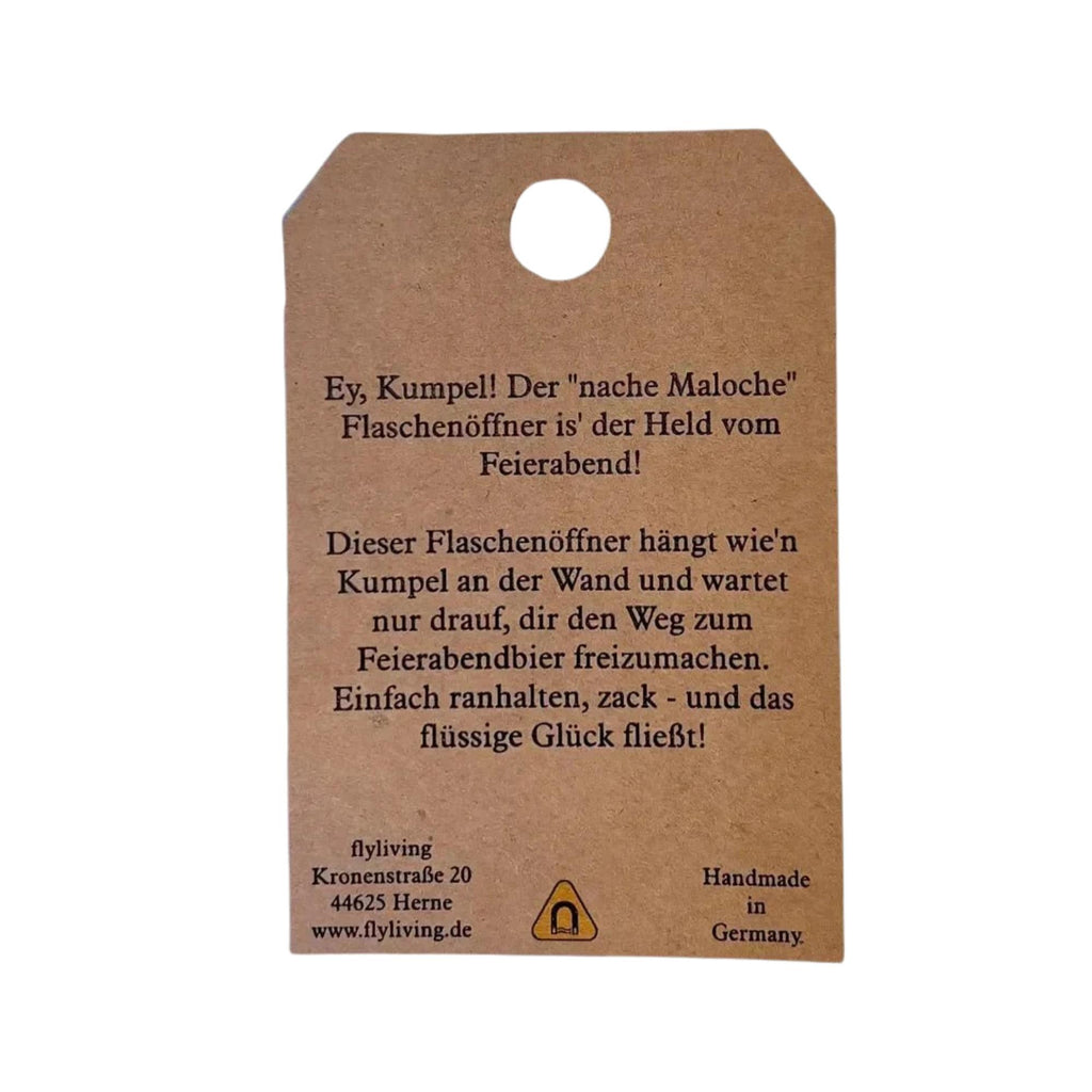 Magnetflaschenöffner "nacher Maloche", rund