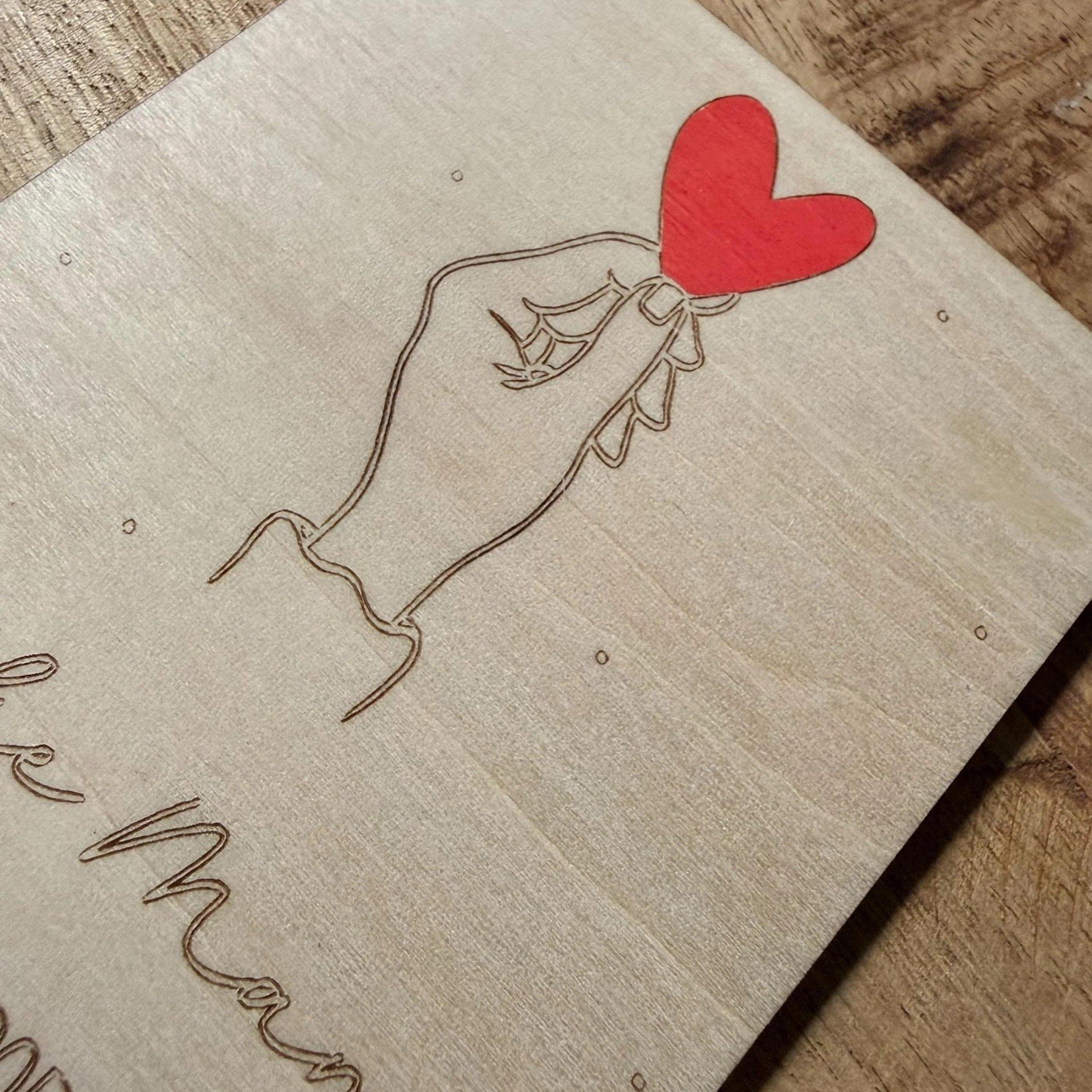Holzkarte „Danke Mama“ | Muttertagskarte personalisierbar