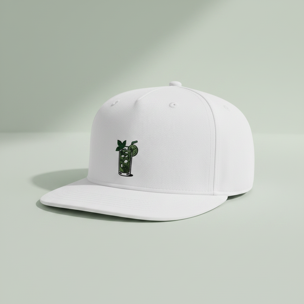 Cocktail Snapback Cap | Gestickte Symbole für Espresso Martini, Pina Colada, Bier & Wein