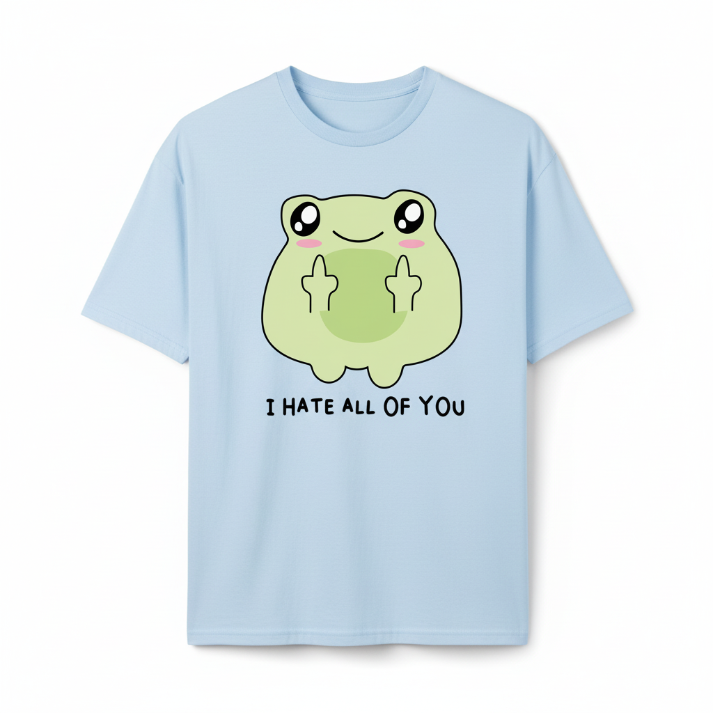Oversized Shirt „I hate all of you“ | Statement T-Shirt, Drop Shoulders