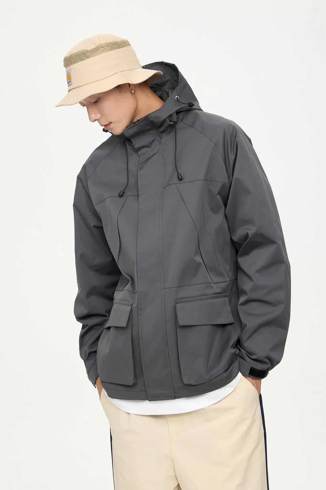 Wasserdichte Regenjacke in Grau