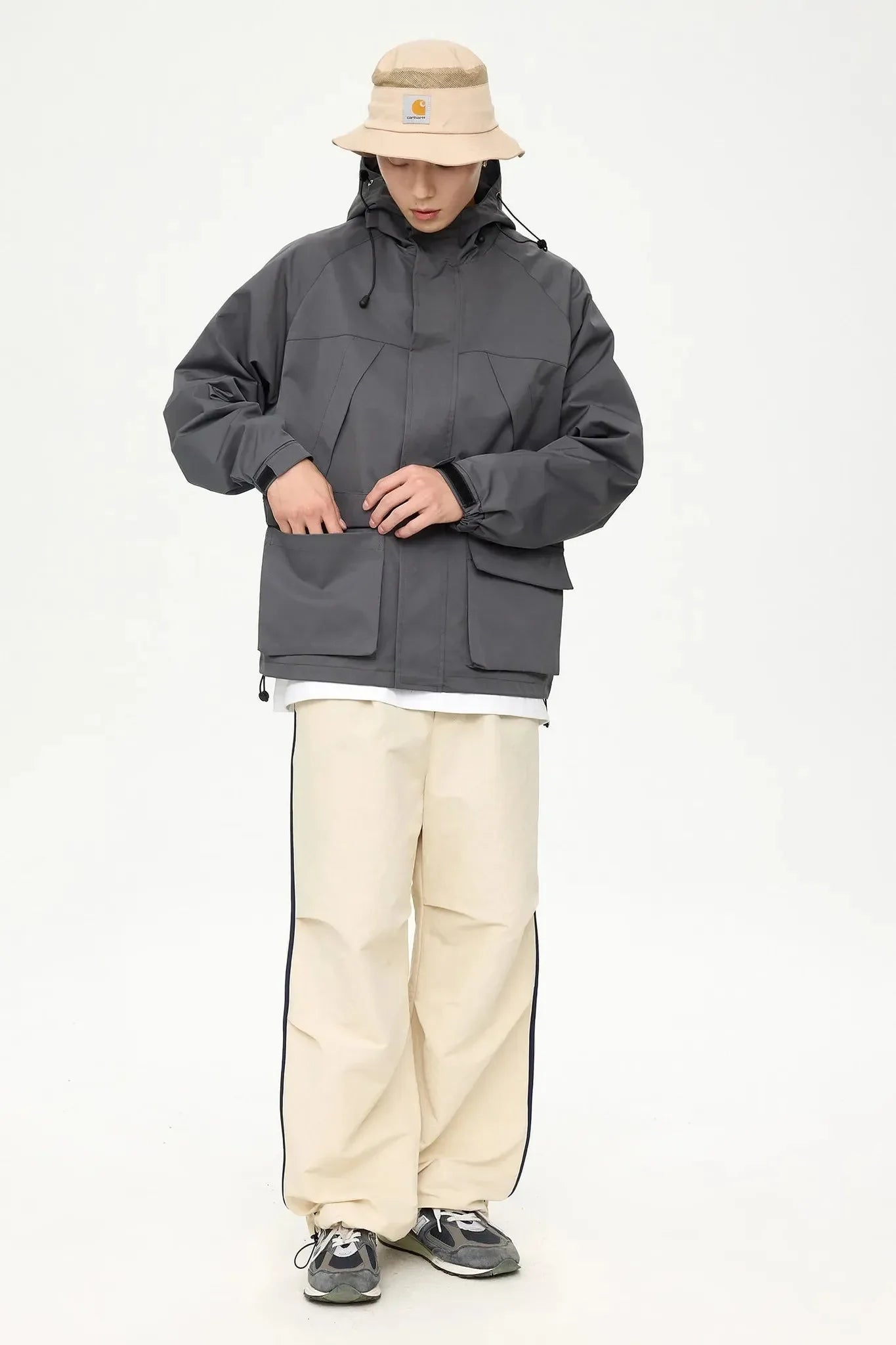 Wasserdichte Regenjacke in Grau