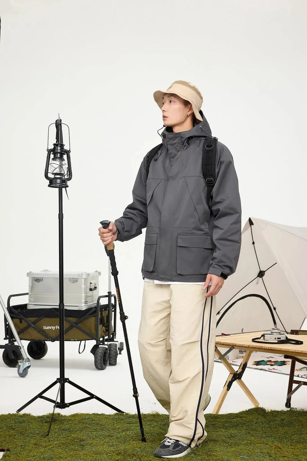 Wasserdichte Regenjacke in Grau