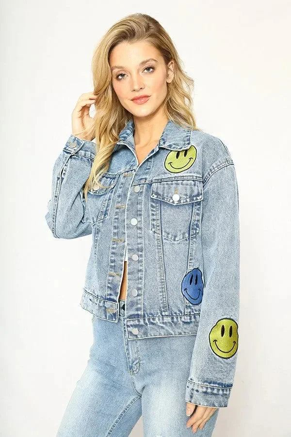 Jeansjacke "Smiley" aus Denim