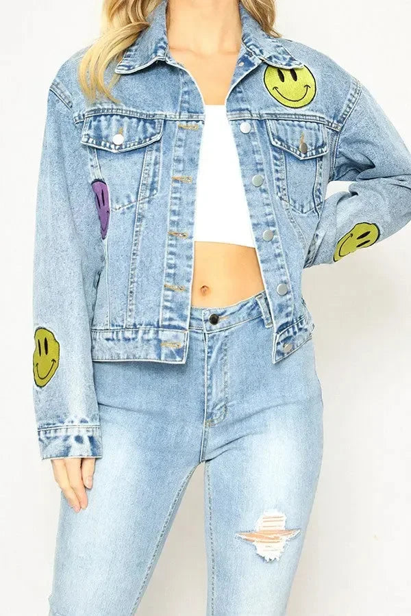 Jeansjacke "Smiley" aus Denim