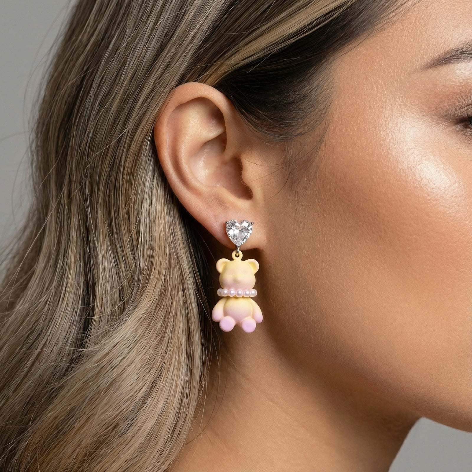 Kawaii Bären Herz Ohrringe
