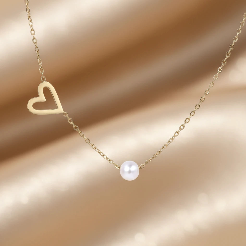 Pearl Heart Embrace Halskette