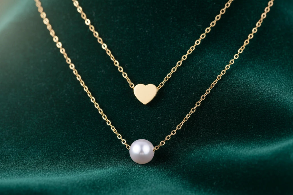 Heart & Pearl Layers Halskette