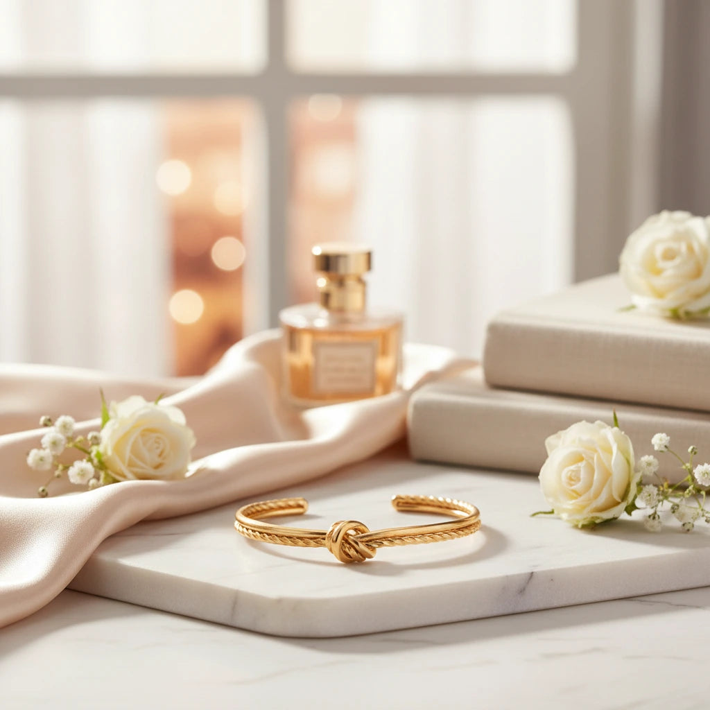 Goldener Knoten Armband, vergoldet