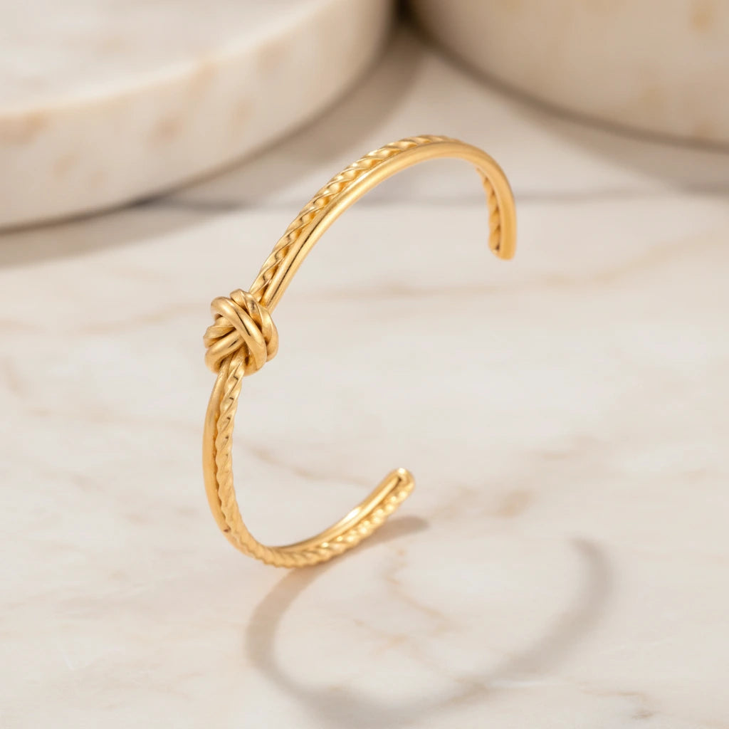 Goldener Knoten Armband, vergoldet