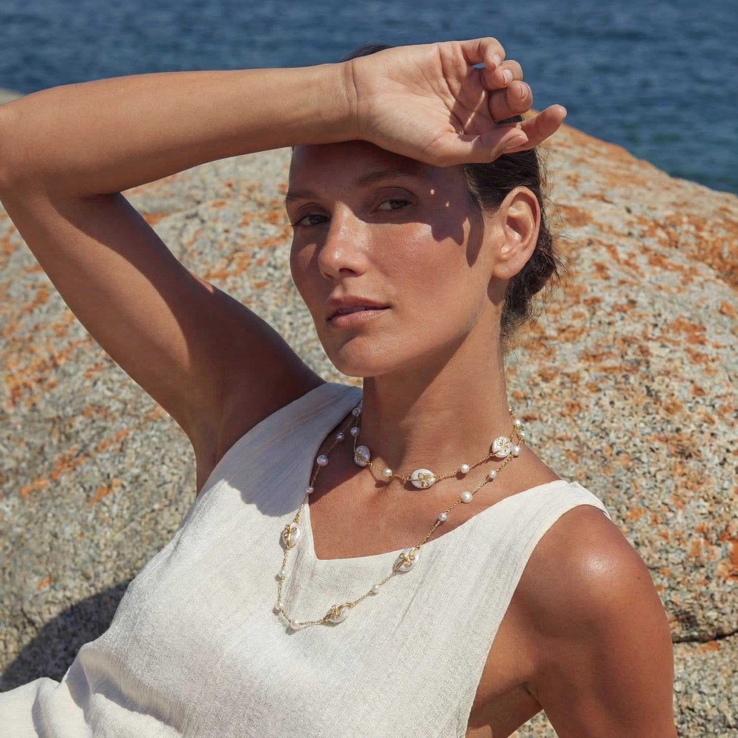 Baroque Pearl Garden Halskette | 14K vergoldetes Eco-Messing & Barockperlen