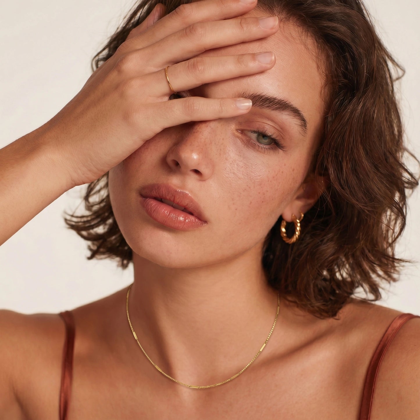 Goldene Minimalistische Kette | platiniertes 925er Sterlingsilber