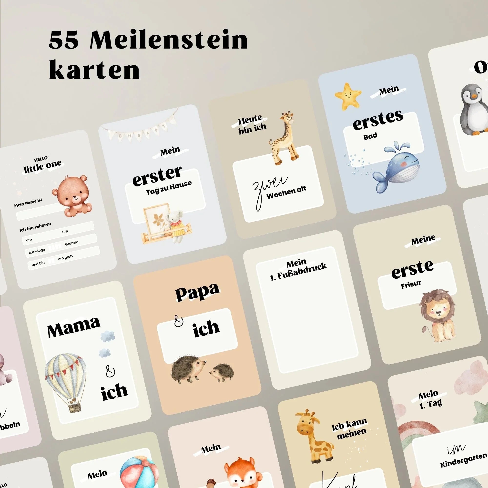 Meilensteinkarten für Babys