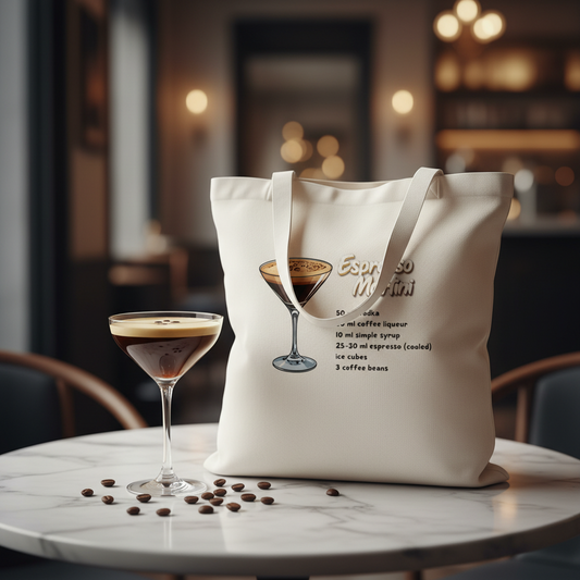Espresso Martini Tote Bag | 100% Baumwolle | Lustige Cocktail-Shopper