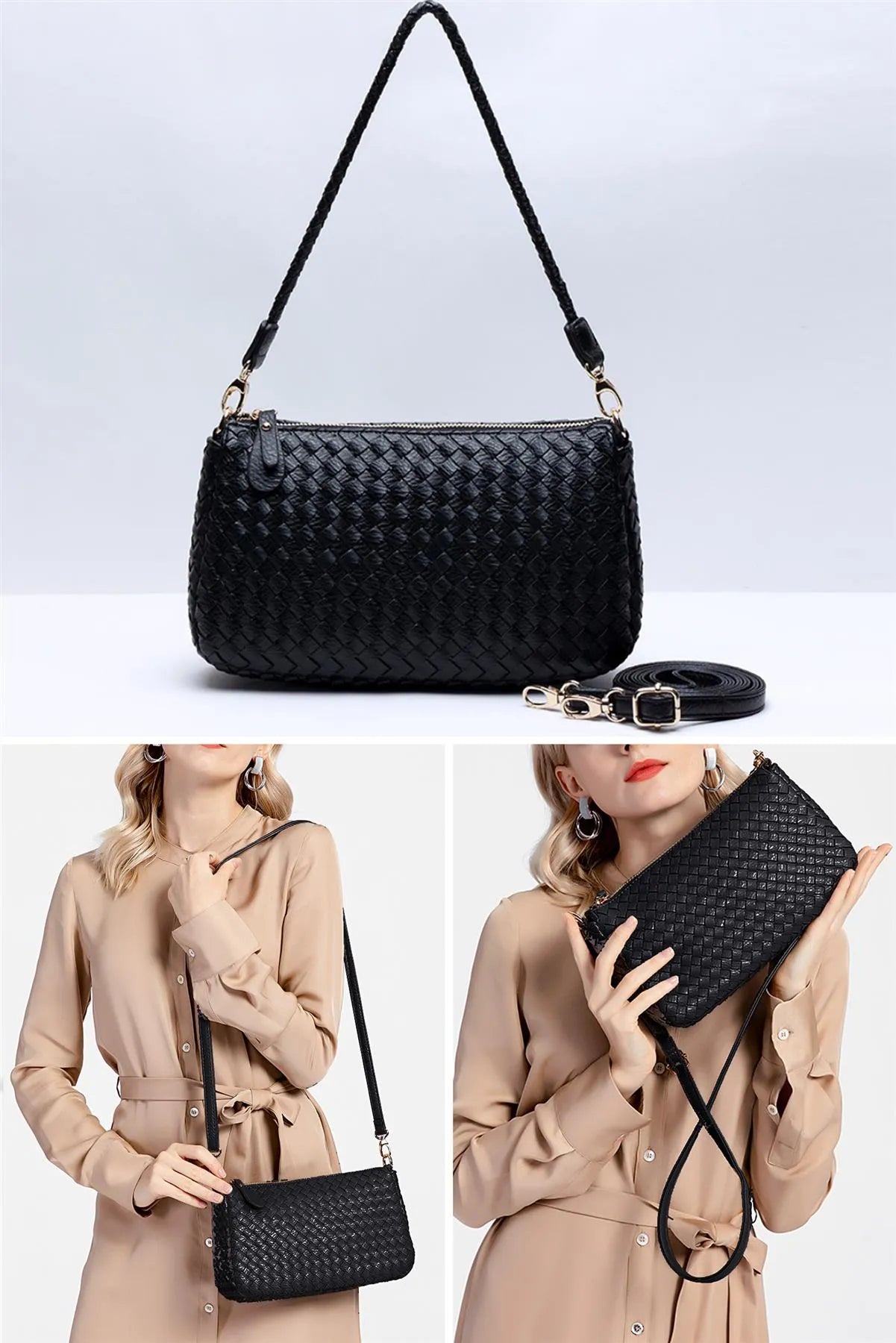 Geflochtene Schulter Handtasche, klein