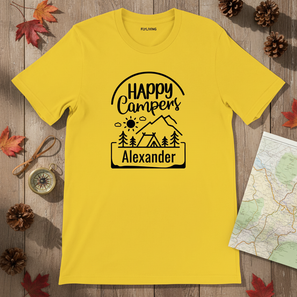 Personalisiertes Camping T-Shirt mit Familiennamen - Lustiges Camping Life Shirt - Geschenk für Camper - Custom Camping Abenteuer Shirt