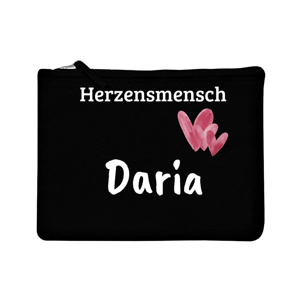 Kosmetiktasche "Herzensmensch", personalisierbar, Geschenkidee, beste Freundin, JGA