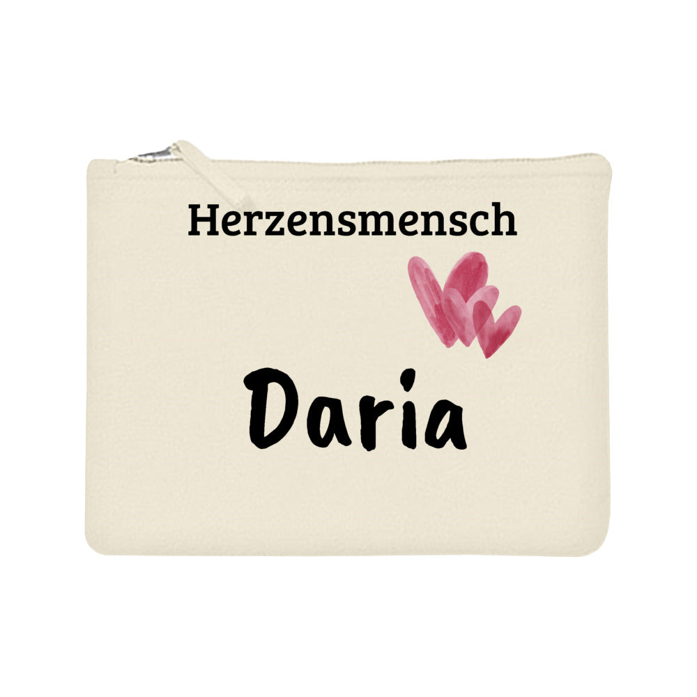 Kosmetiktasche "Herzensmensch", personalisierbar, Geschenkidee, beste Freundin, JGA