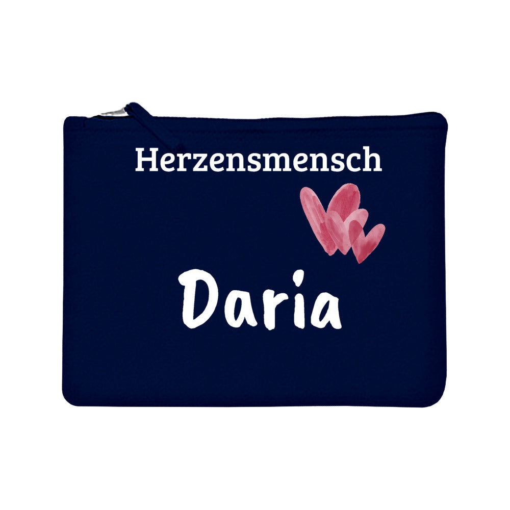 Kosmetiktasche "Herzensmensch", personalisierbar, Geschenkidee, beste Freundin, JGA