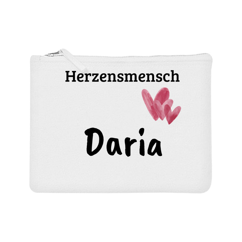 Kosmetiktasche "Herzensmensch", personalisierbar, Geschenkidee, beste Freundin, JGA