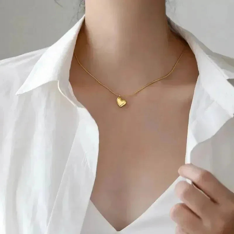 Halskette "Claire", Herzanhänger, in gold - Halskette - flyliving