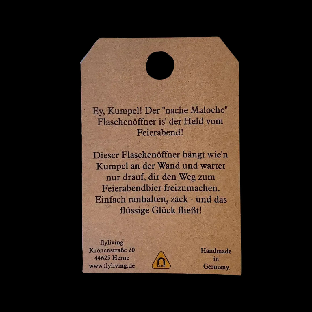 "Magnetflaschenöffner \"nacher Maloche\", rund - Flaschenöffner - flyliving"