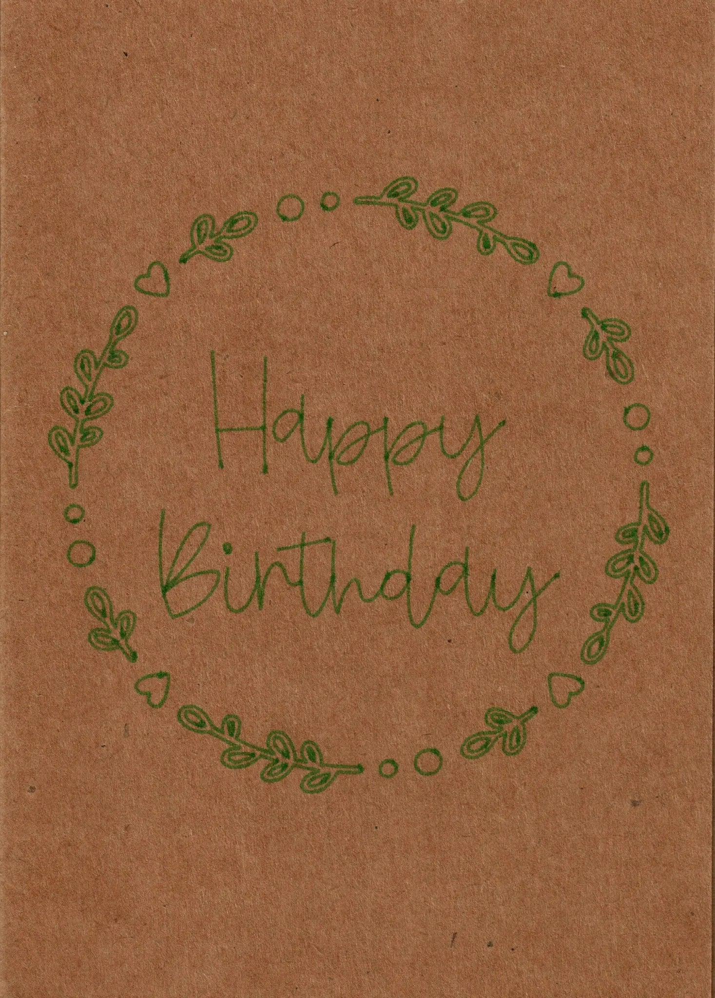 "Geschenkkarte \"Happy Birthday\" Blumenkreis, aufklappbar - Glückwunschkarte - flyliving"