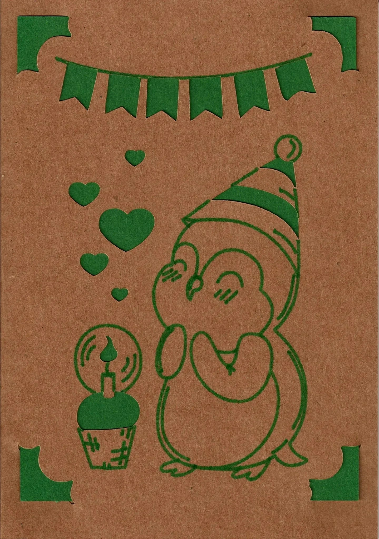 "Geschenkkarte \"Happy Penguin\", aufklappbar, nachhaltig - Glückwunschkarte - flyliving"