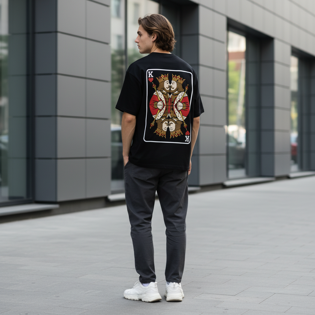 Oversized T-Shirt „King meets King“ | Baumwolle | Locker & Statement