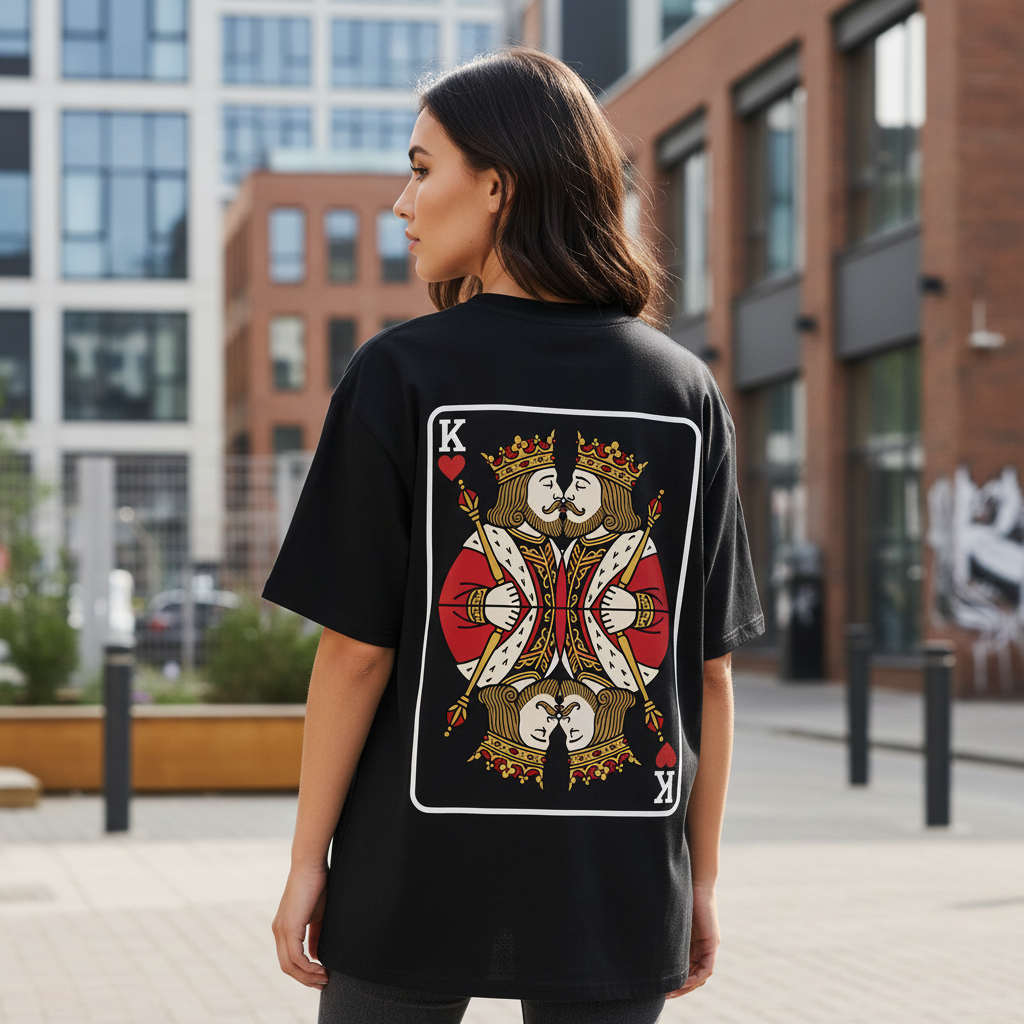Oversized T-Shirt „King meets King“ | Baumwolle | Locker & Statement