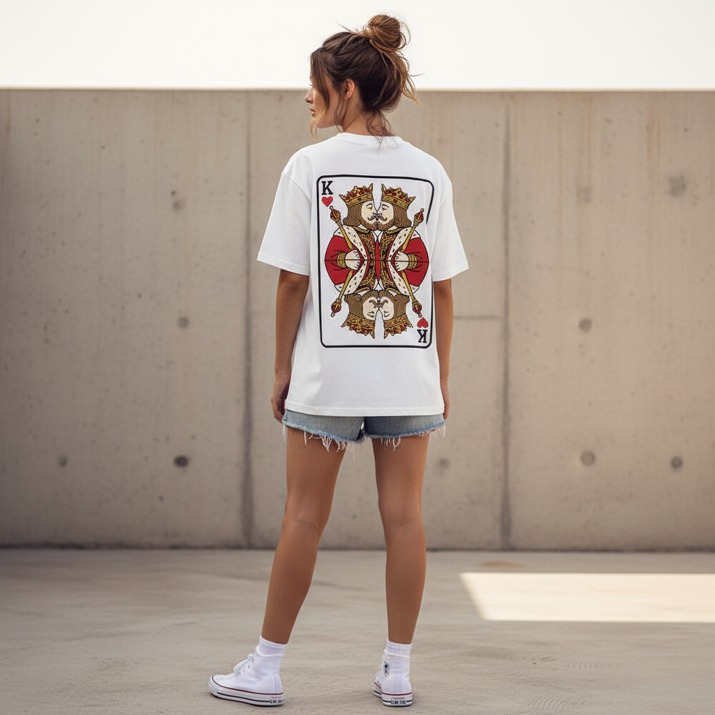 Oversized T-Shirt „King meets King“ | Baumwolle | Locker & Statement