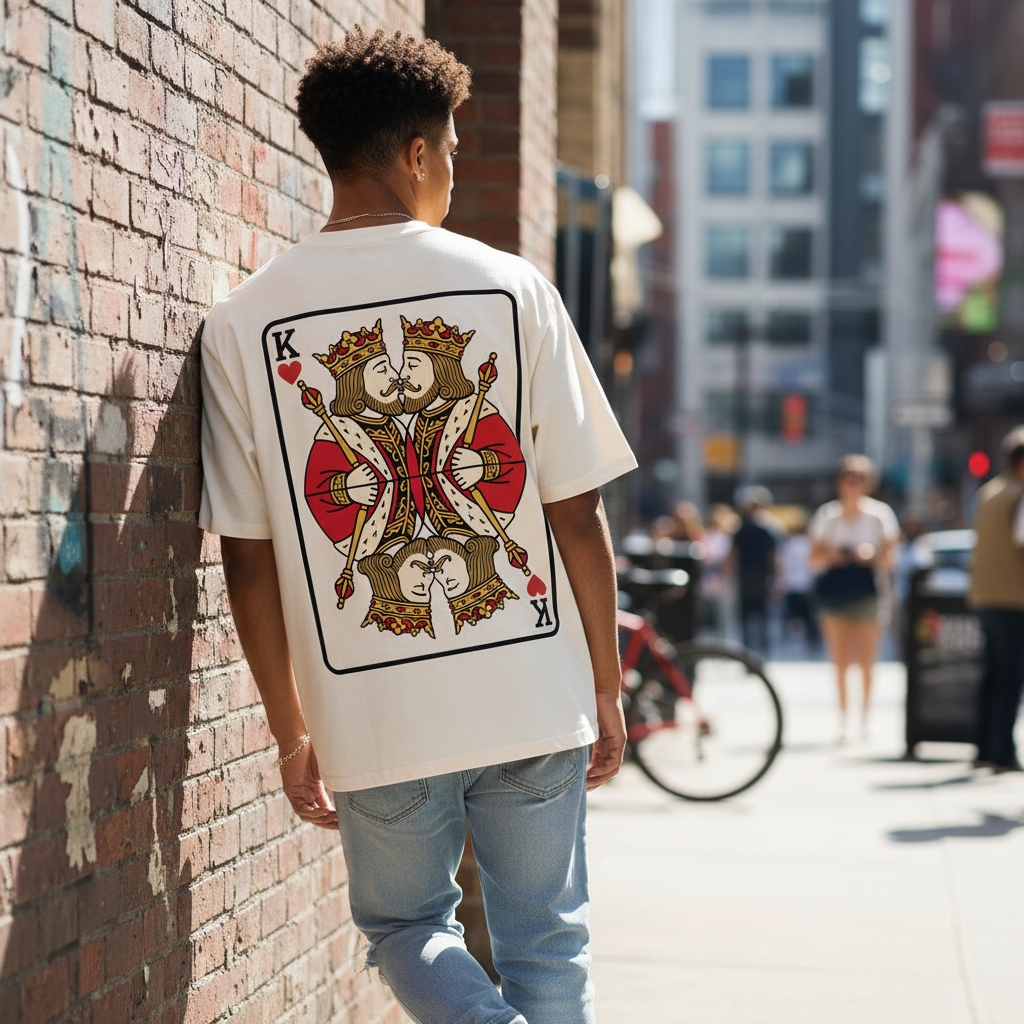 Oversized T-Shirt „King meets King“ | Baumwolle | Locker & Statement