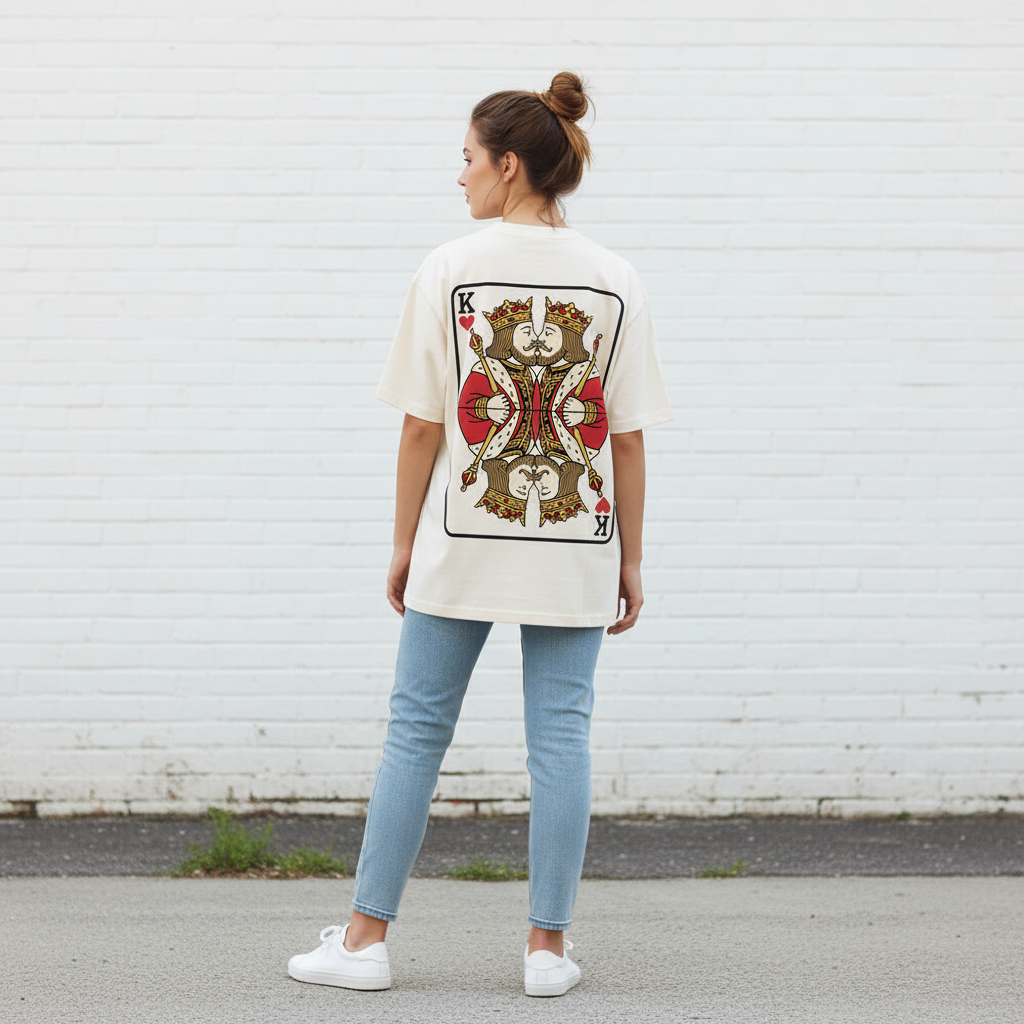 Oversized T-Shirt „King meets King“ | Baumwolle | Locker & Statement