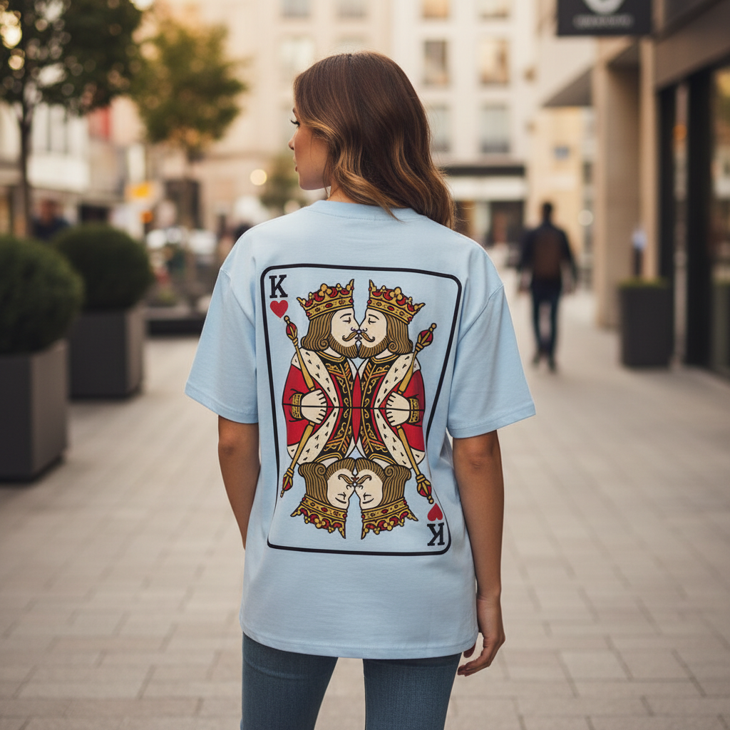 Oversized T-Shirt „King meets King“ | Baumwolle | Locker & Statement