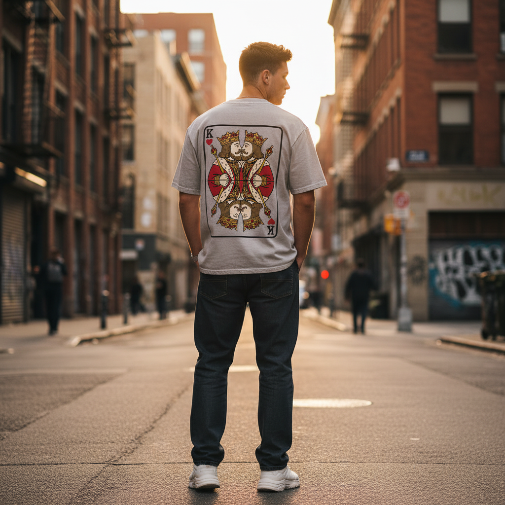 Oversized T-Shirt „King meets King“ | Baumwolle | Locker & Statement