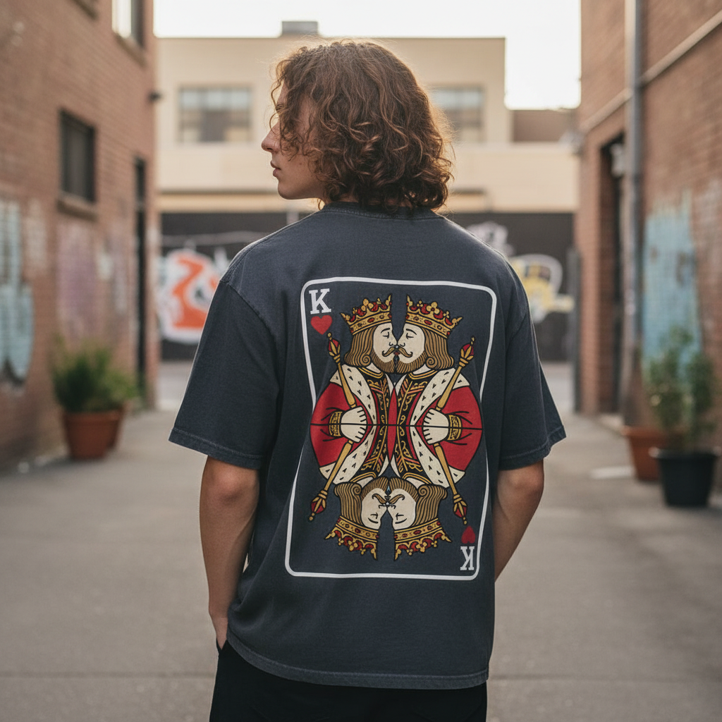 Oversized T-Shirt „King meets King“ | Baumwolle | Locker & Statement