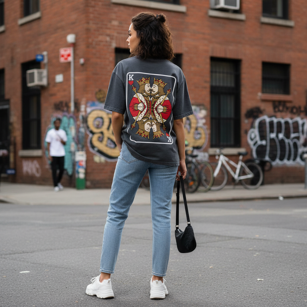 Oversized T-Shirt „King meets King“ | Baumwolle | Locker & Statement