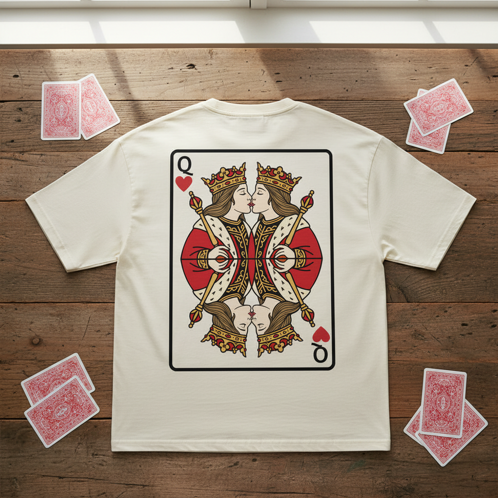 Oversized T-Shirt „Queen meets Queen“ | Baumwolle | Locker & Statement