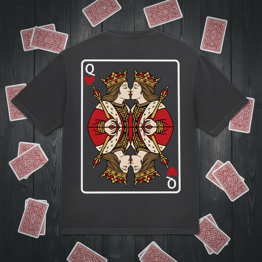 Oversized T-Shirt „Queen meets Queen“ | Baumwolle | Locker & Statement
