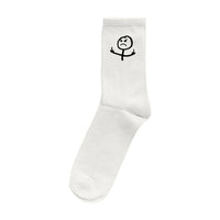 Lustige Mittelfinger-Socken „Stickmännchen“ | Unisex Baumwollsocken, Schwarz & Weiß