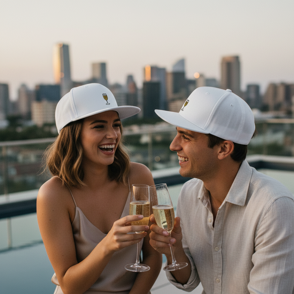 Cocktail Snapback Cap - Lustige Bestickte Cappy mit Drinks