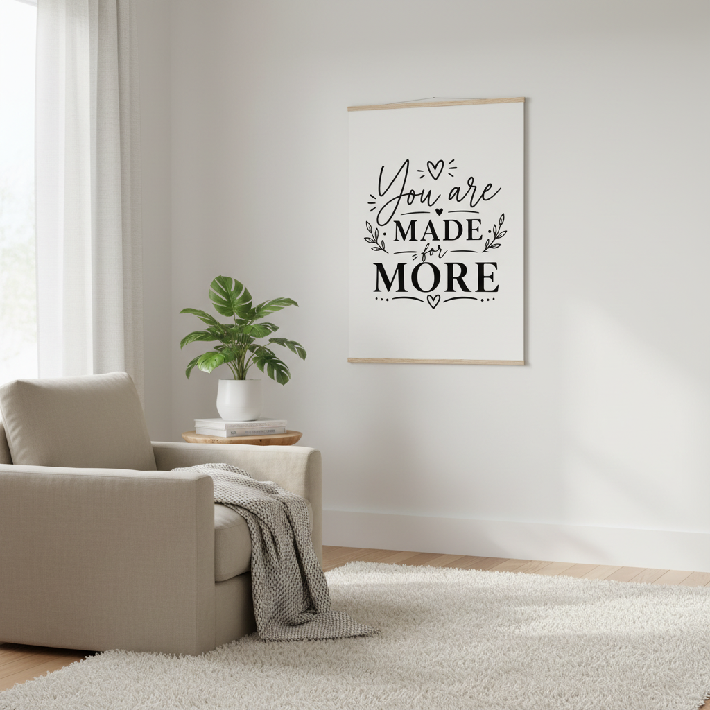 Boho Motivations Poster mit Holzleiste | Lustige Sprüche Wandbild | Minimalistisches Wanddeko Geschenk | Dunkler Humor Wandkunst